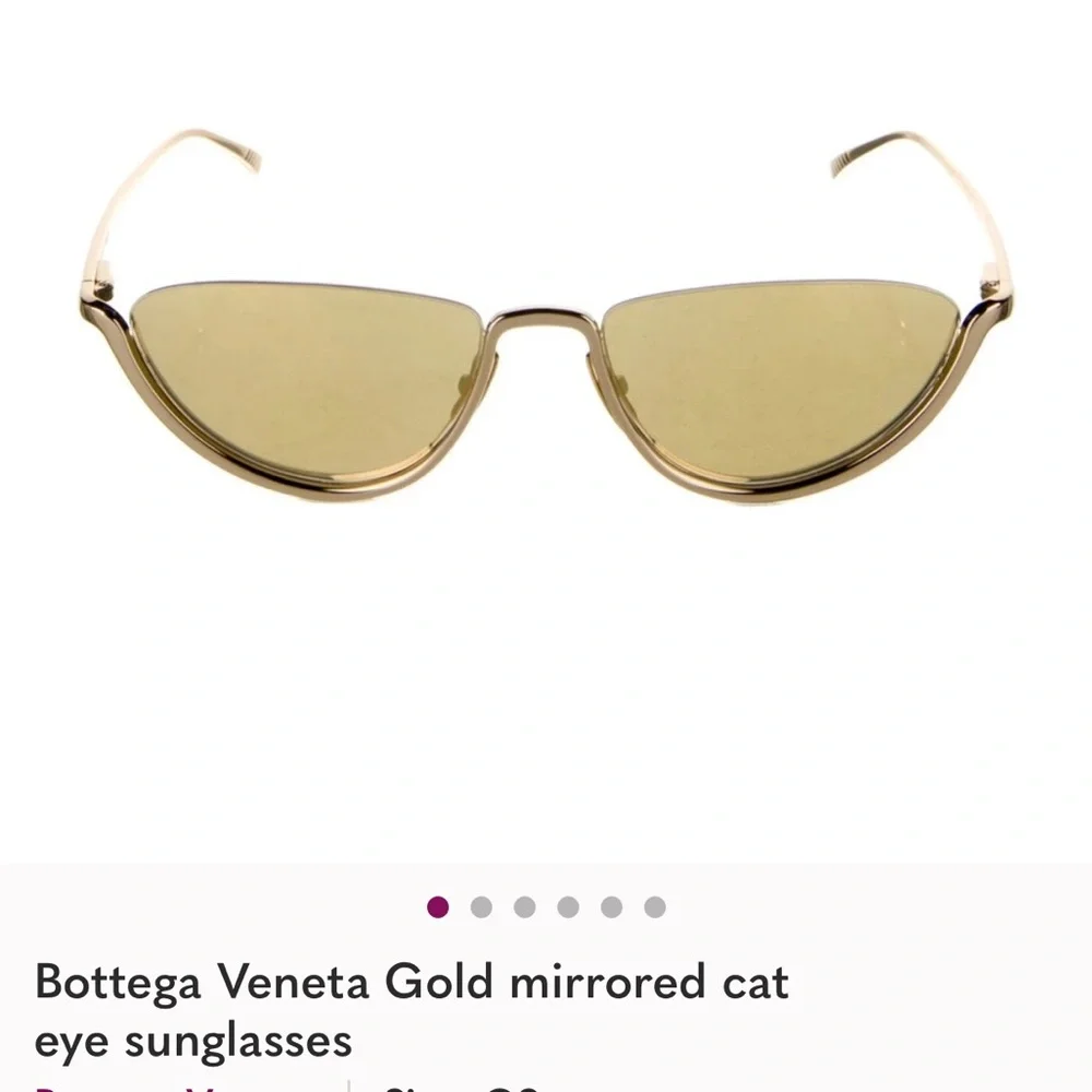 Bottega Veneta Gold Mirrored Sunglasses - Picture 1 of 6